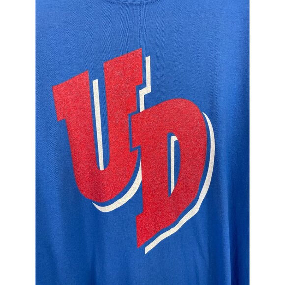 Vintage Logo University of Dayton UD Flyers Blue Graphic T-shirt Mens Size  XL - Picture 4 of 7